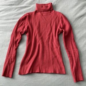 Cozy red turtleneck, size M, soft and stretchy